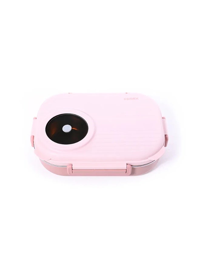 komax Pink divided rectangular food container - Image 3